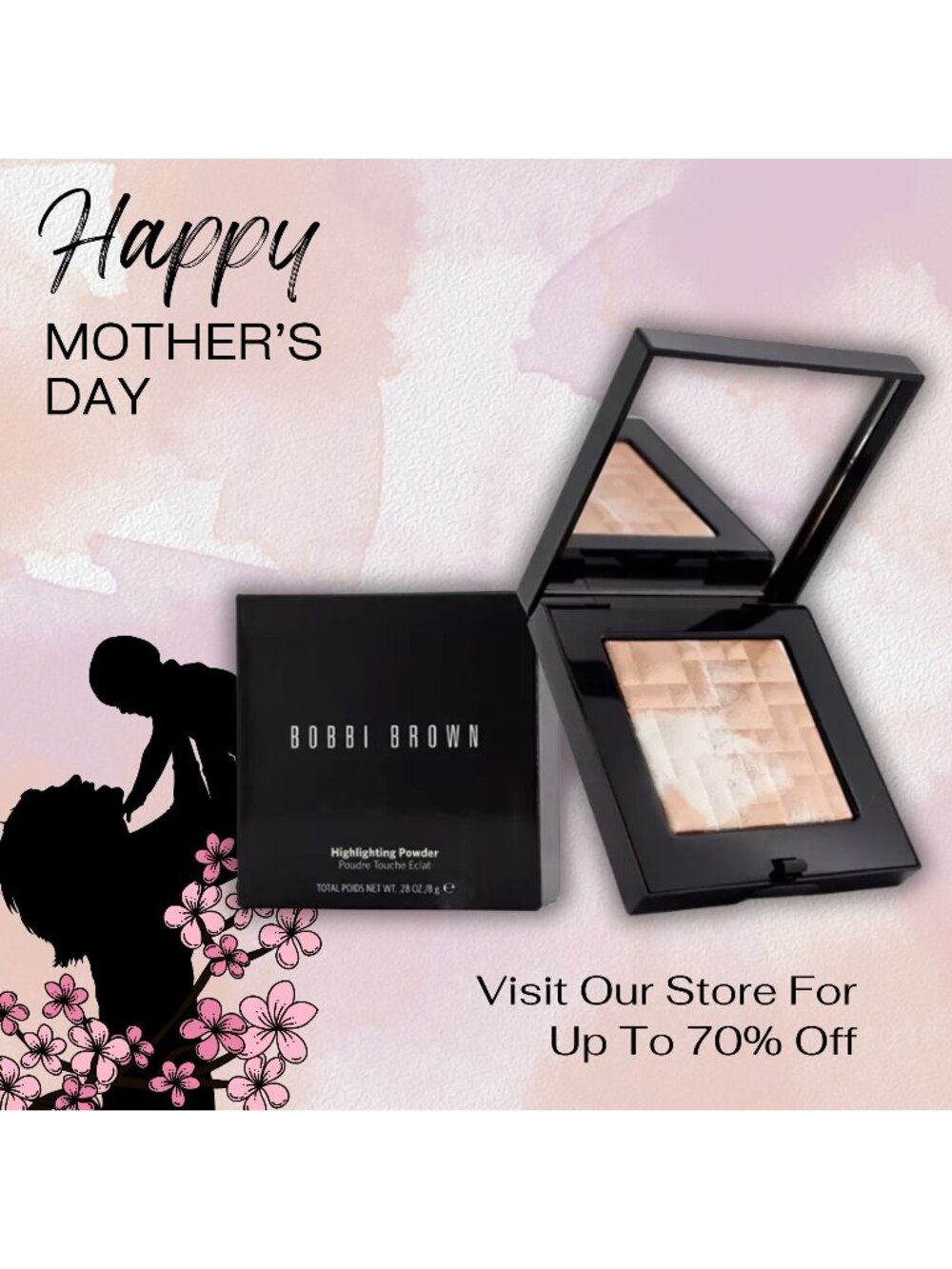 Bobbi Brown Highlighting Powder, Pink Glow 0.28 OZ./8g
